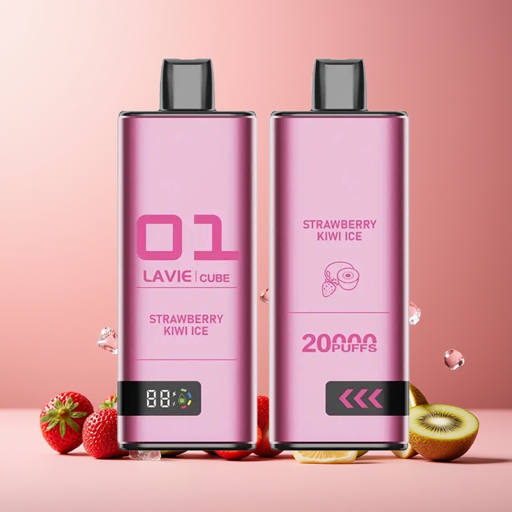 Lavie Cube 20000 Puffs 28mL 600mAh Type C New Zealand Wholesale Disposable Vape Strawberry Kiwi Ice