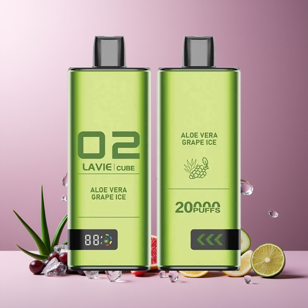 Lavie Cube 20000 Puffs New Zealand Wholesale 28mL 600mAh Type C Disposable Vape Aloe Vera Grape Ice