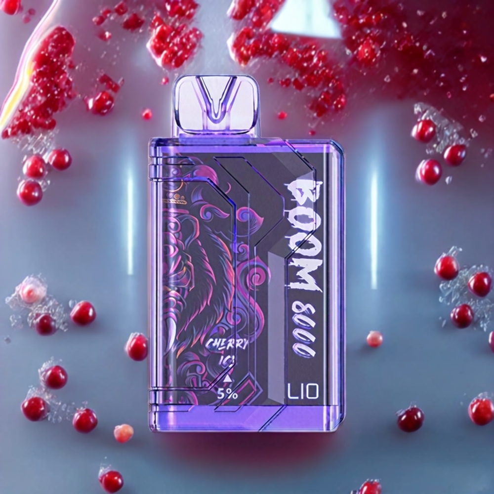 LIO BOOM PRO 8000 Puffs 15ml 5% Nicotine Mesh Coil Cherry Ice Disposable Vape New Zealand Wholesale