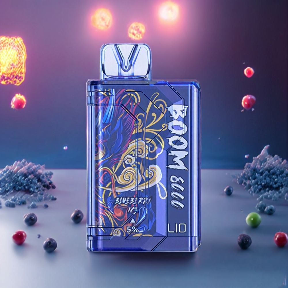 LIO BOOM PRO 8000 Puffs 15ml 5% Nicotine Mesh Coil Disposable Vape Blueberry Ice New Zealand Wholesale