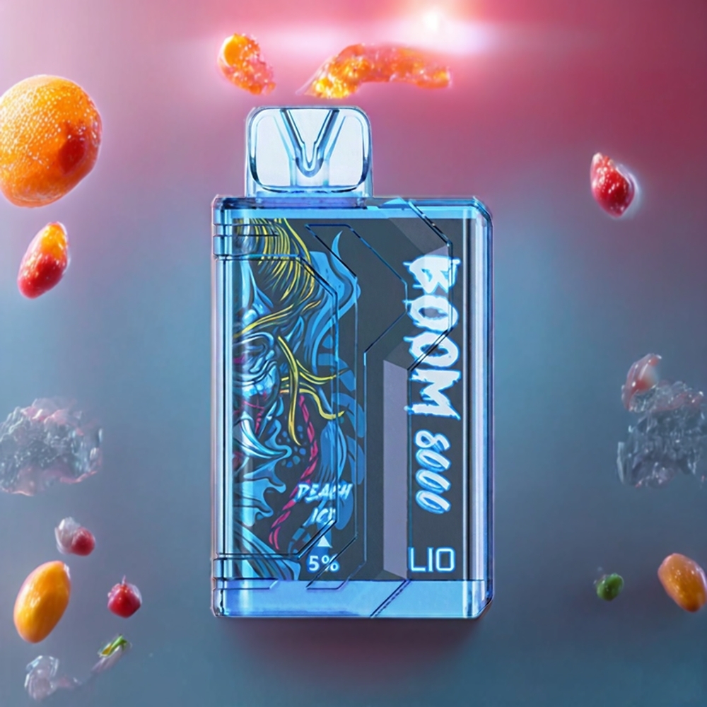 LIO BOOM PRO 8000 Puffs 15ml 5% Peach Ice Disposable Vape New Zealand Wholesale