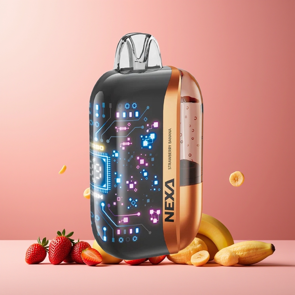 NEXA Ultra 50000 New Zealand Wholesale 20ml 800mah 50000 Puffs 5% Nicotine Dual Mesh Coils Strawberry Banana Disposable Vape