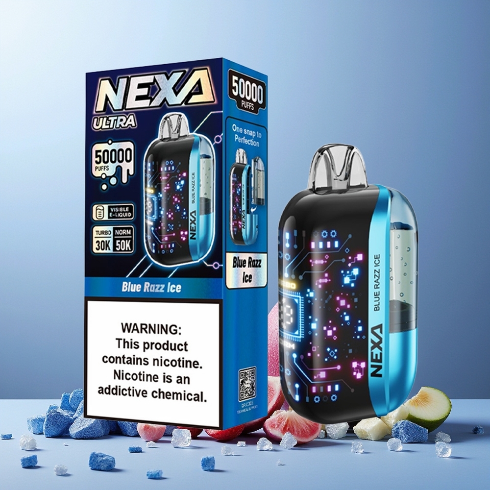 NEXA Ultra 50000 New Zealand Wholesale 20ml 800mah 5% Nicotine Blue Razz Ice Disposable Vape