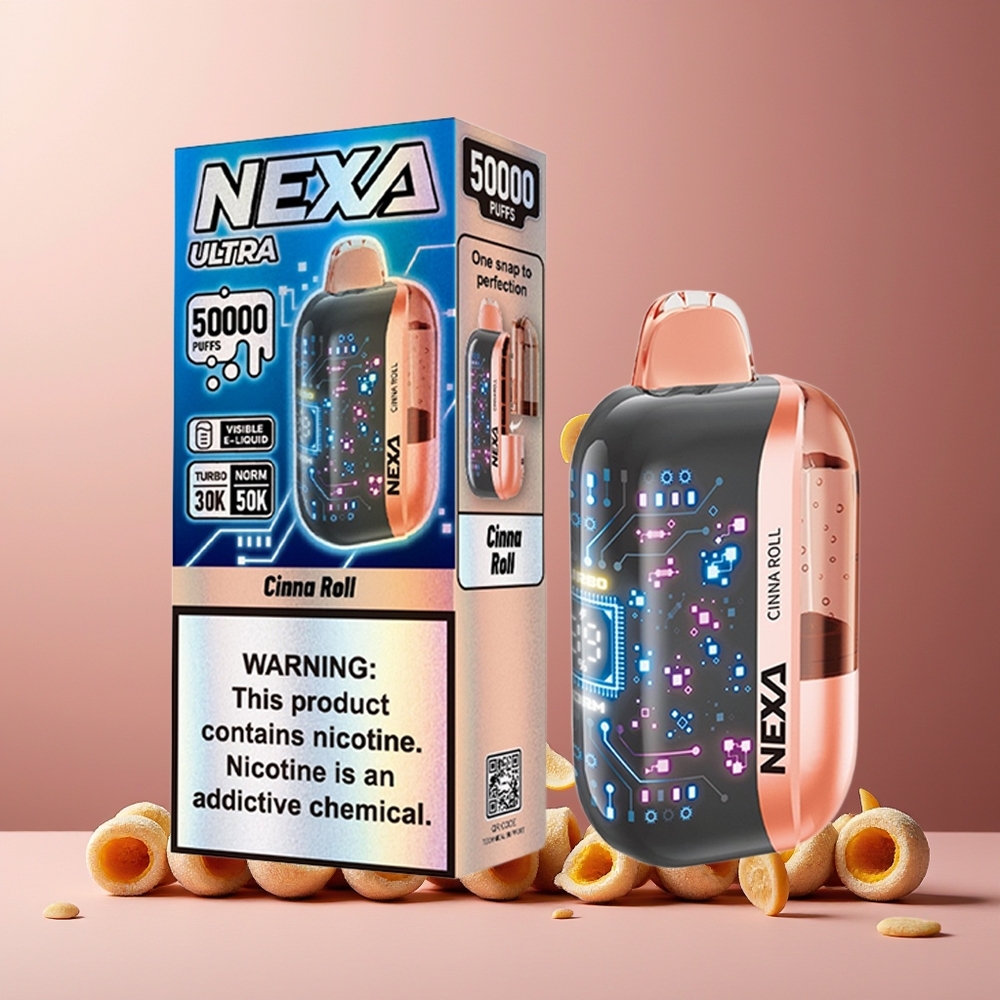 NEXA Ultra 50000 New Zealand Wholesale Disposable Vape 20ml 5% Cinna Roll 800mAh Type-C