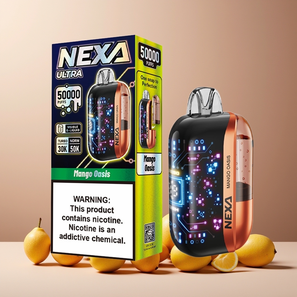 NEXA Ultra 50000 Puffs New Zealand Wholesale 20ml 800mAh 5% Nicotine Type-C Mango Oasis Disposable Vape