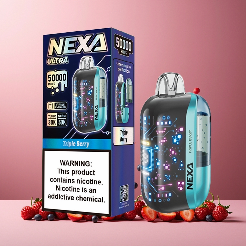 NEXA Ultra 50000 Puffs New Zealand Wholesale 20ml 800mah 5% Triple Berry Disposable Vape