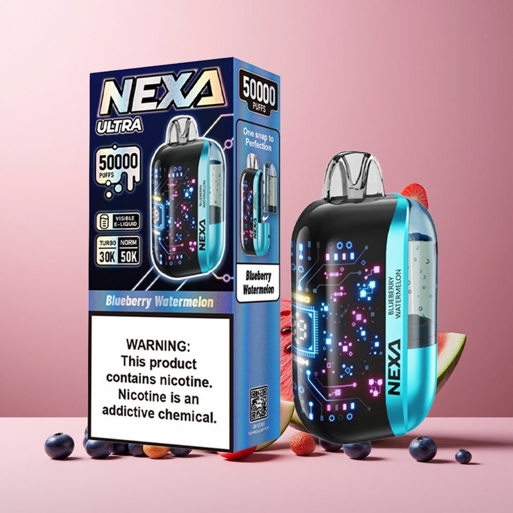 NEXA Ultra 50000 Puffs New Zealand Wholesale Disposable Vape Blueberry Watermelon 20ml 800mah 5% Dual Mesh