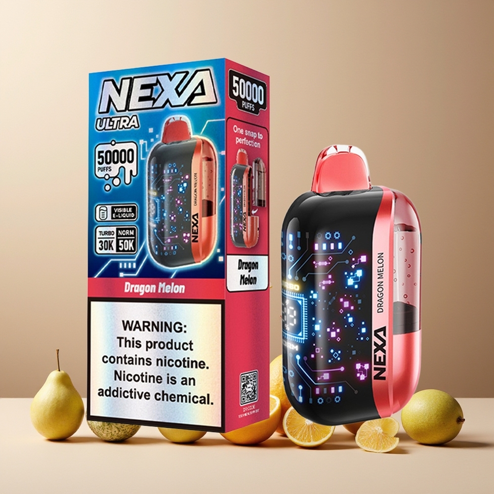 NEXA Ultra 50000 Puffs New Zealand Wholesale Disposable Vape Dragon Melon 20ml 800mah 5% Type-C
