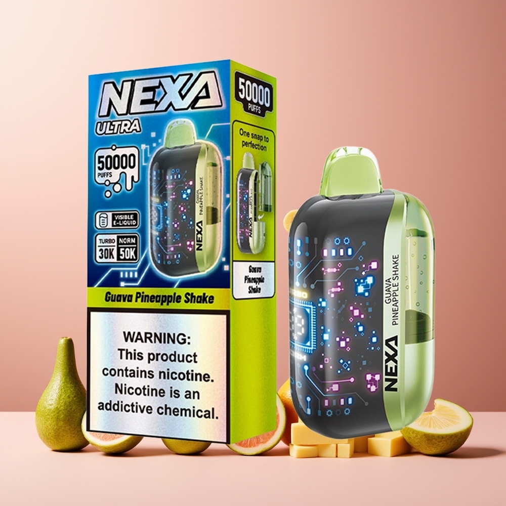 NEXA Ultra 50000 Puffs New Zealand Wholesale Disposable Vape Guava Pineapple Shake 20ml 800mAh 5% Nicotine Type-C