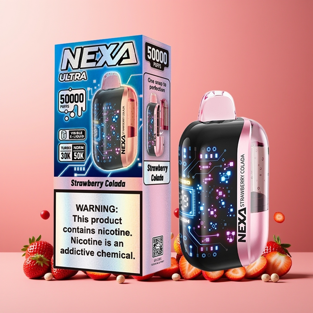 NEXA Ultra 50000 Puffs New Zealand Wholesale Disposable Vape Strawberry Colada 20ml 800mah 5% Type-C
