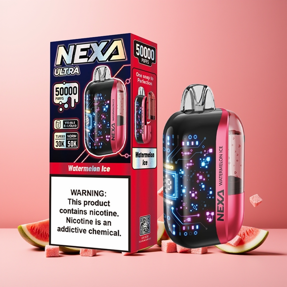 NEXA Ultra 50000 Puffs New Zealand Wholesale Disposable Vape Watermelon Ice 20ml 800mAh Type-C 5% Nicotine