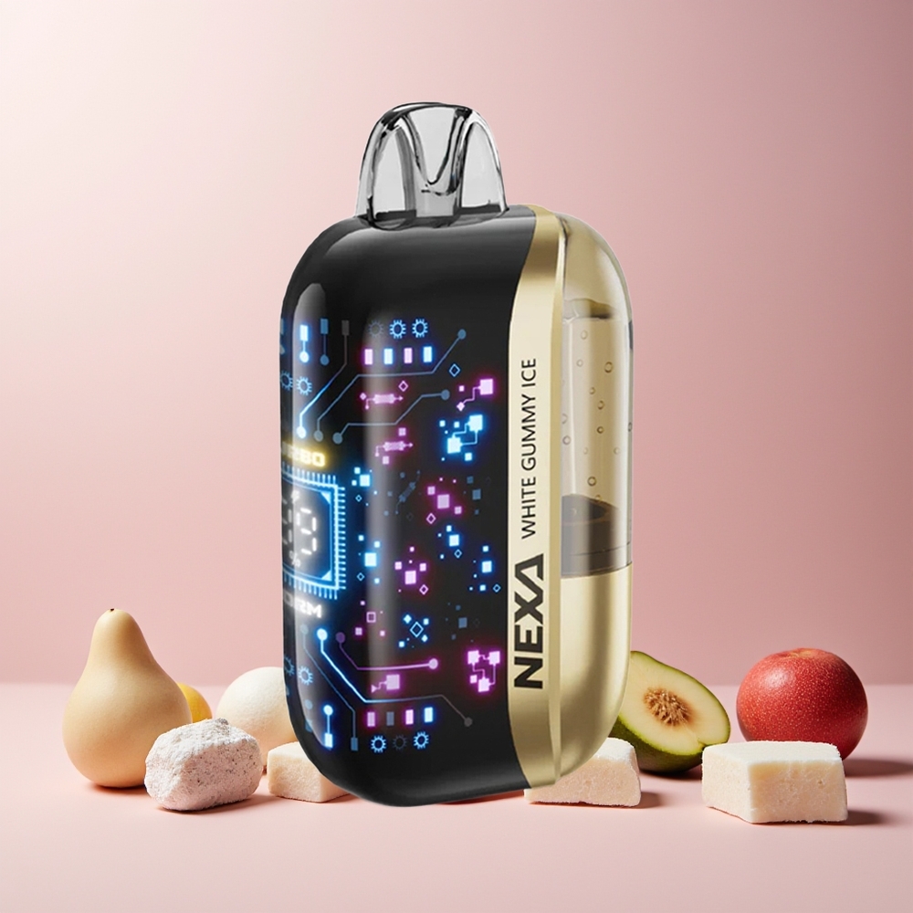 NEXA Ultra 50000 Puffs New Zealand Wholesale Disposable Vape White Gummy Ice 20ml 800mah 5% Type-C 0.9ohm Dual Mesh 3D Screen