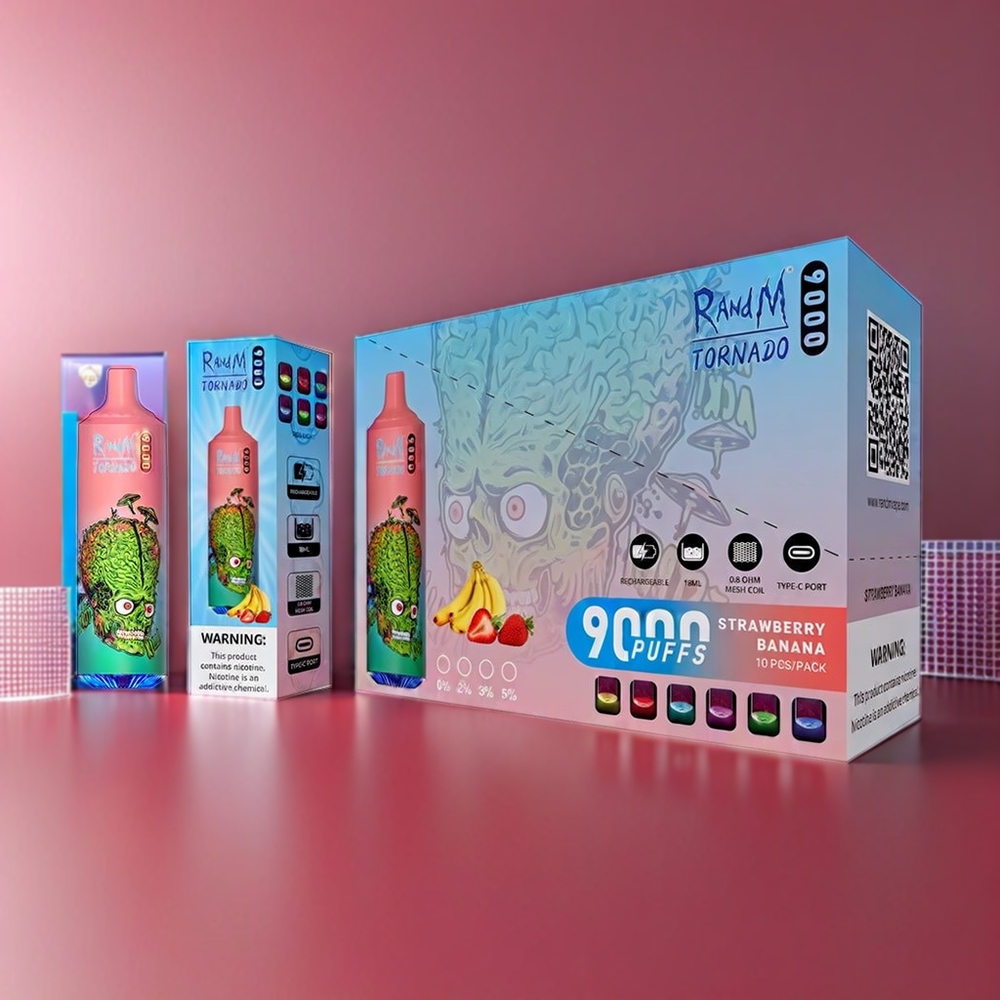 Fumot Randm Tornado 9000 Puffs New Zealand Wholesale Strawberry Banana Vape