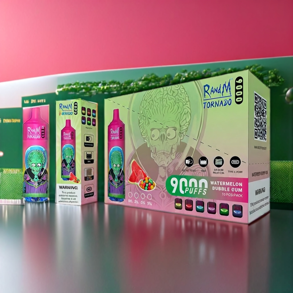 Fumot Randm Tornado 9000 Puffs New Zealand Wholesale Watermelon Bubble Gum Vape