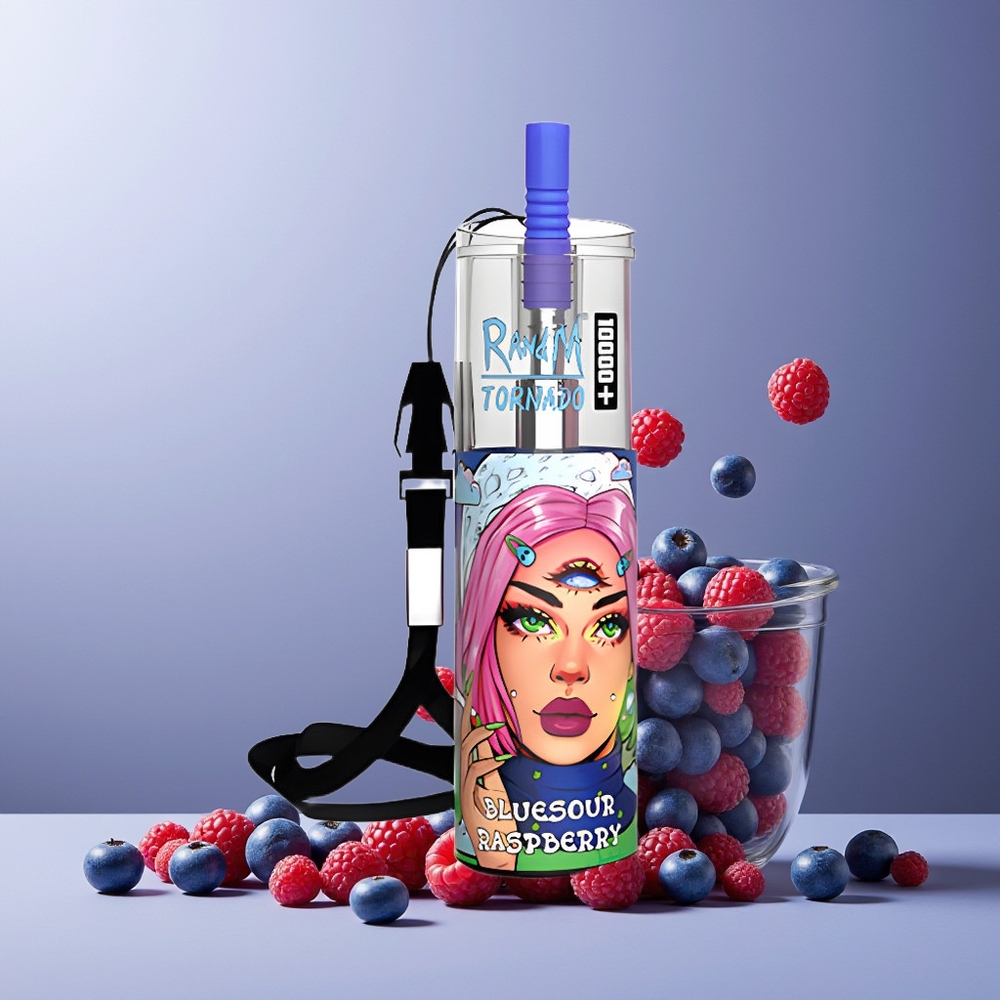 RandM Fumot Original Tornado 10000 Plus Disposable Vape New Zealand Wholesale 20ml 850mAh Mesh Coil Type-C RGB Bluesour Raspberry
