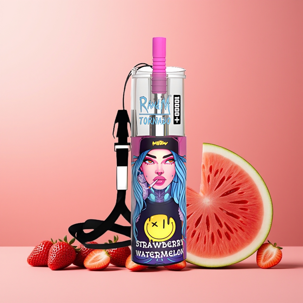 RandM Fumot Original Tornado 10000 Plus Disposable Vape New Zealand Wholesale - Strawberry Watermelon, 10000 Puffs, 20ml, 850mAh, Mesh Coil, Type-C, RGB Lights
