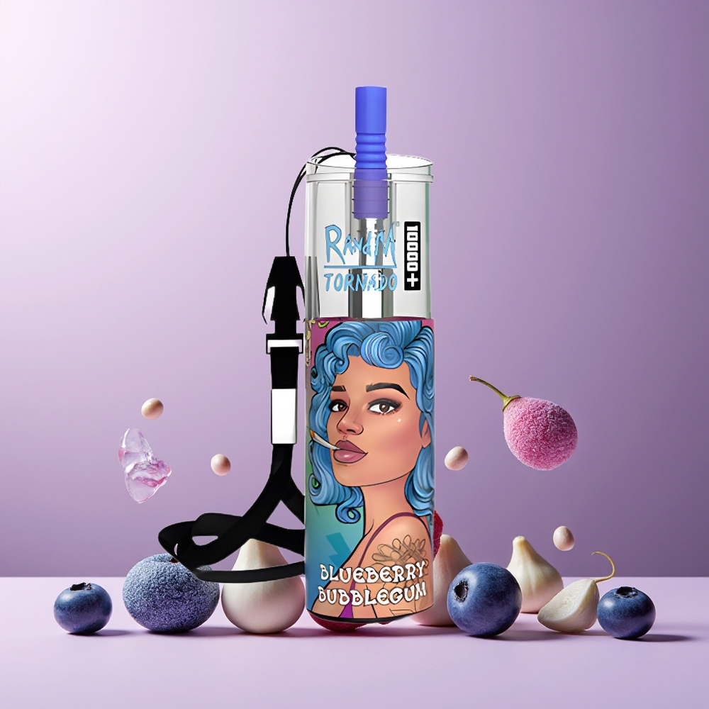 RandM Fumot Original Tornado 10000 Plus New Zealand Wholesale Disposable Vape Blueberry Bubblegum 20ml 850mAh Mesh Coil Type-C RGB Lights