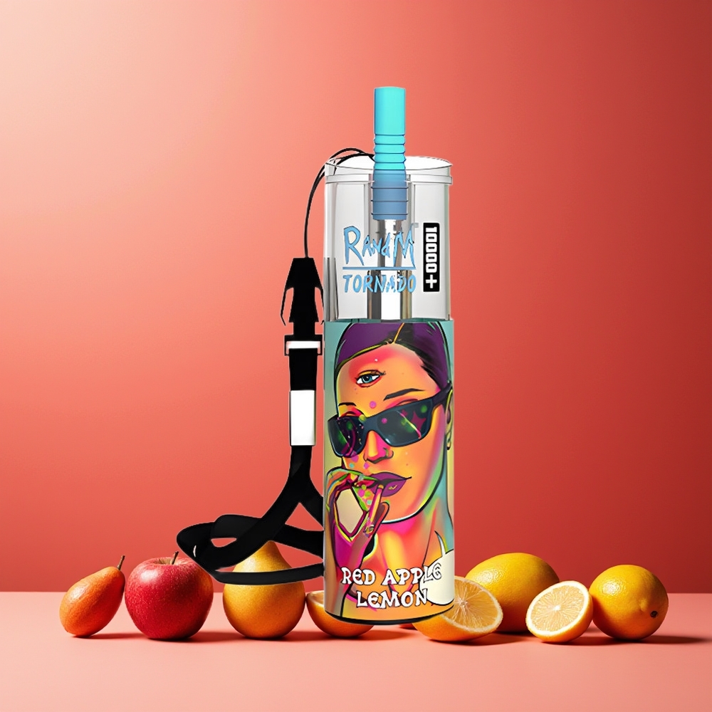 RandM Fumot Original Tornado 10000 Plus New Zealand Wholesale Disposable Vape Red Apple Lemon 20ml 850mAh Mesh Coil Type-C RGB