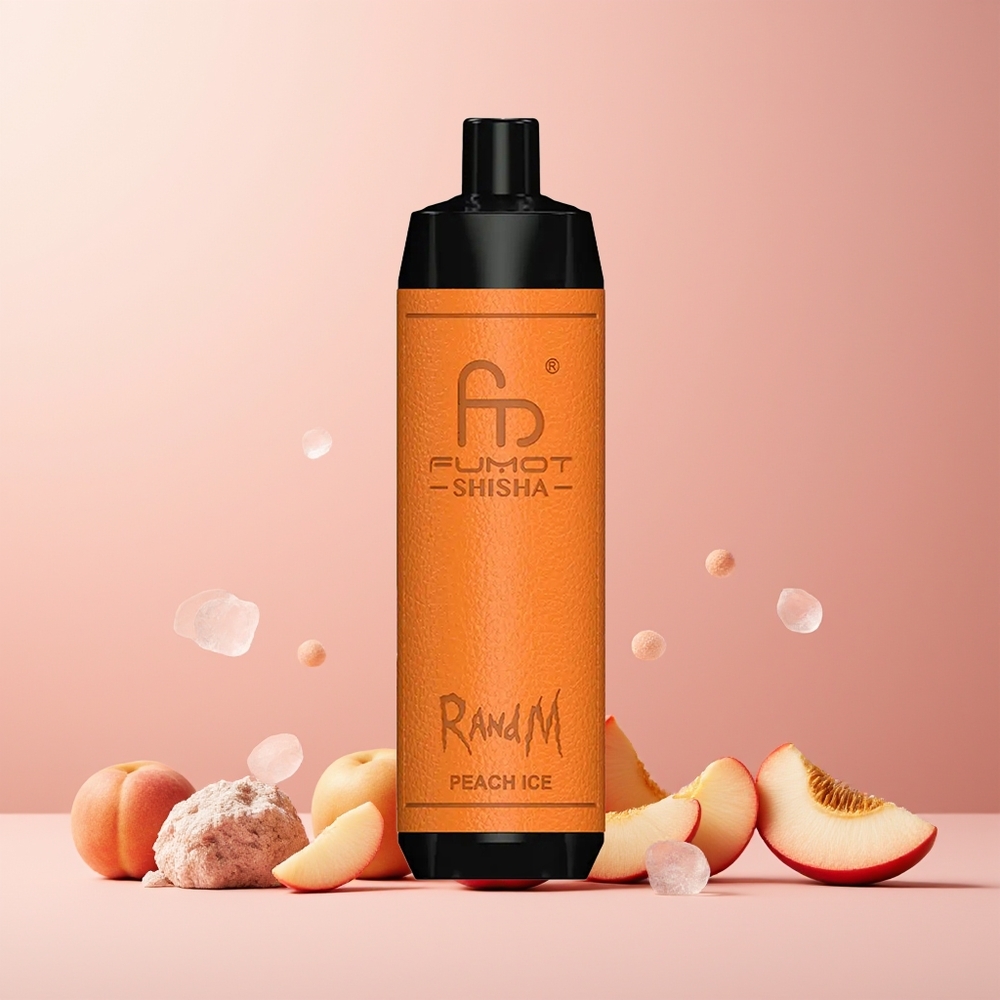 RandM Fumot Shisha 10000 Puffs 18ml 850mAh Type-C Peach Ice Disposable Vape New Zealand Wholesale