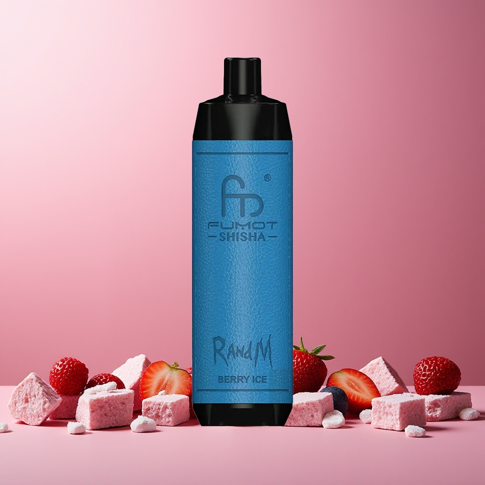 RandM Fumot Shisha 10000 Puffs Disposable Vape Berry Ice New Zealand Wholesale with LED Indicator 18ml Prefilled 850mAh Type-C