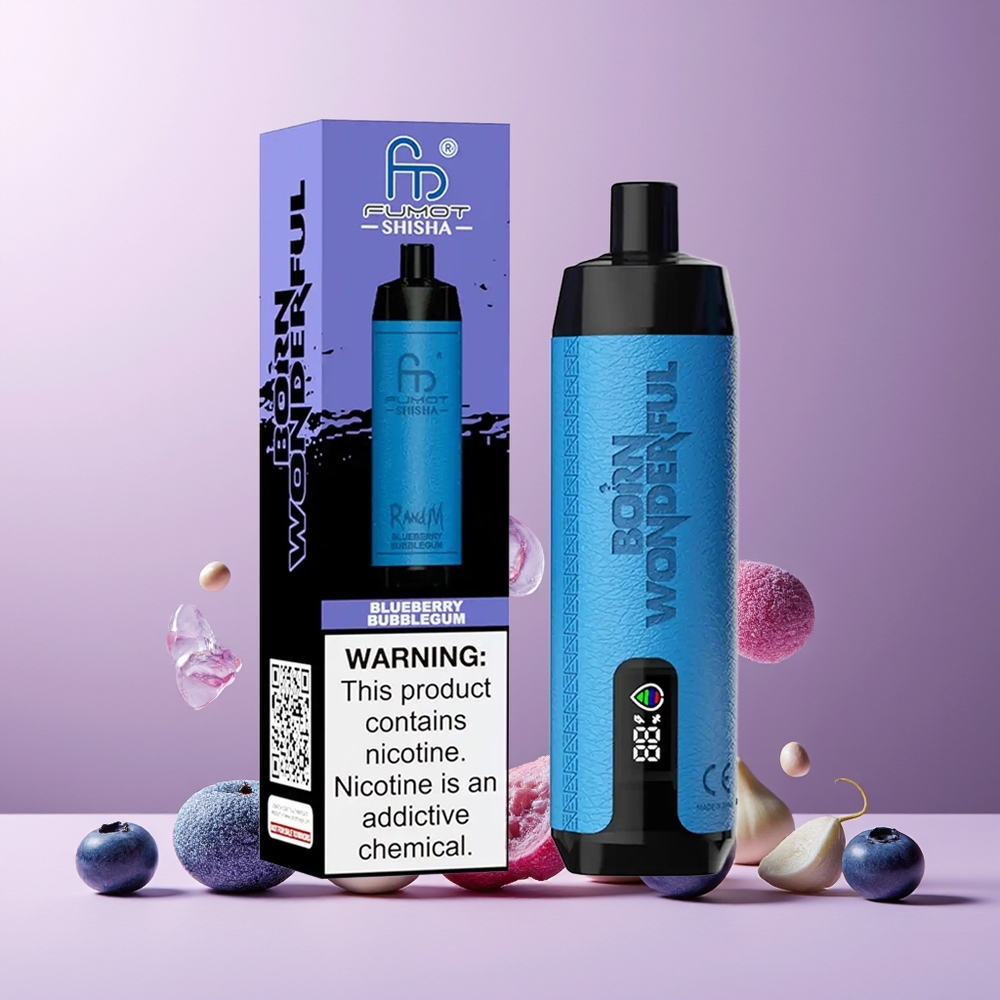 RandM Fumot Shisha 10000 Puffs Disposable Vape Blueberry Bubblegum New Zealand Wholesale 18mL 850mAh Type-C