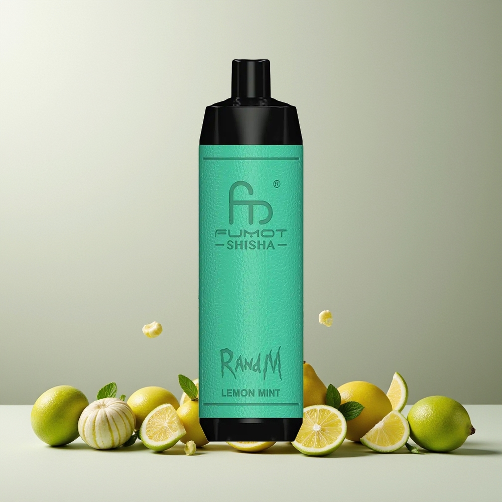 RandM Fumot Shisha 10000 Puffs Disposable Vape Lemon Mint New Zealand Wholesale 18ml Prefilled 850mAh Type-C 0.6ohm Mesh 0.5% Nicotine
