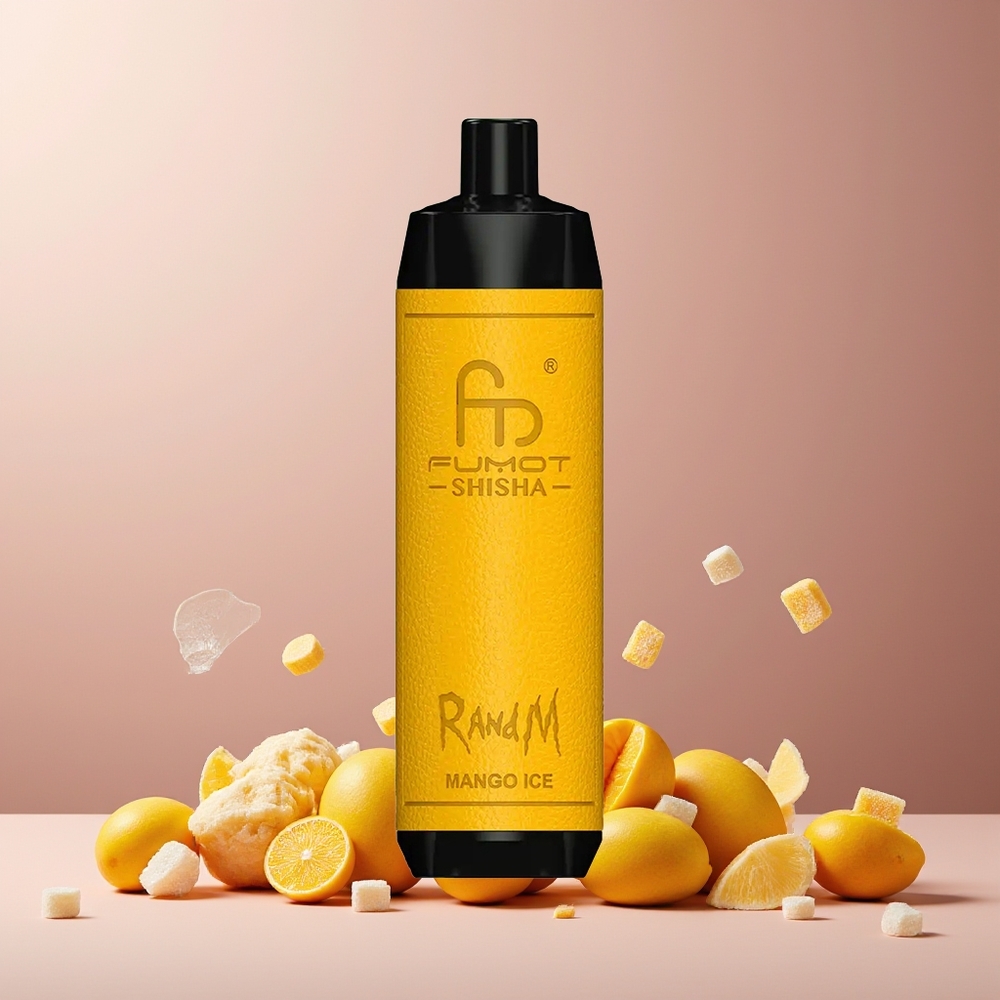 RandM Fumot Shisha 10000 Puffs Disposable Vape Mango Ice New Zealand Wholesale 18ml 850mAh Type-C 0.6ohm Mesh 0.5% Nic LED