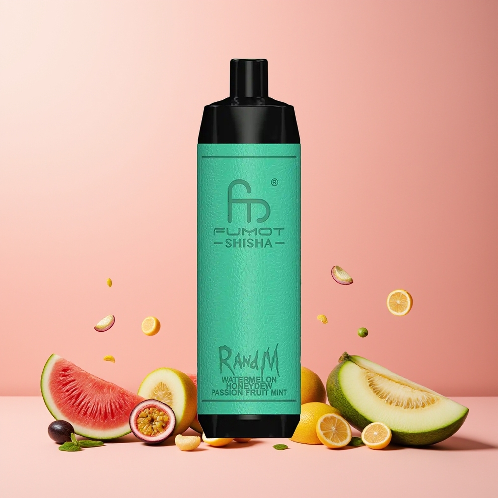 RandM Fumot Shisha 10000 Puffs Disposable Vape Watermelon Honeydew Passion Fruit Mint with LED Indicator, 18ml Prefilled, Type-C Port - New Zealand Wholesale