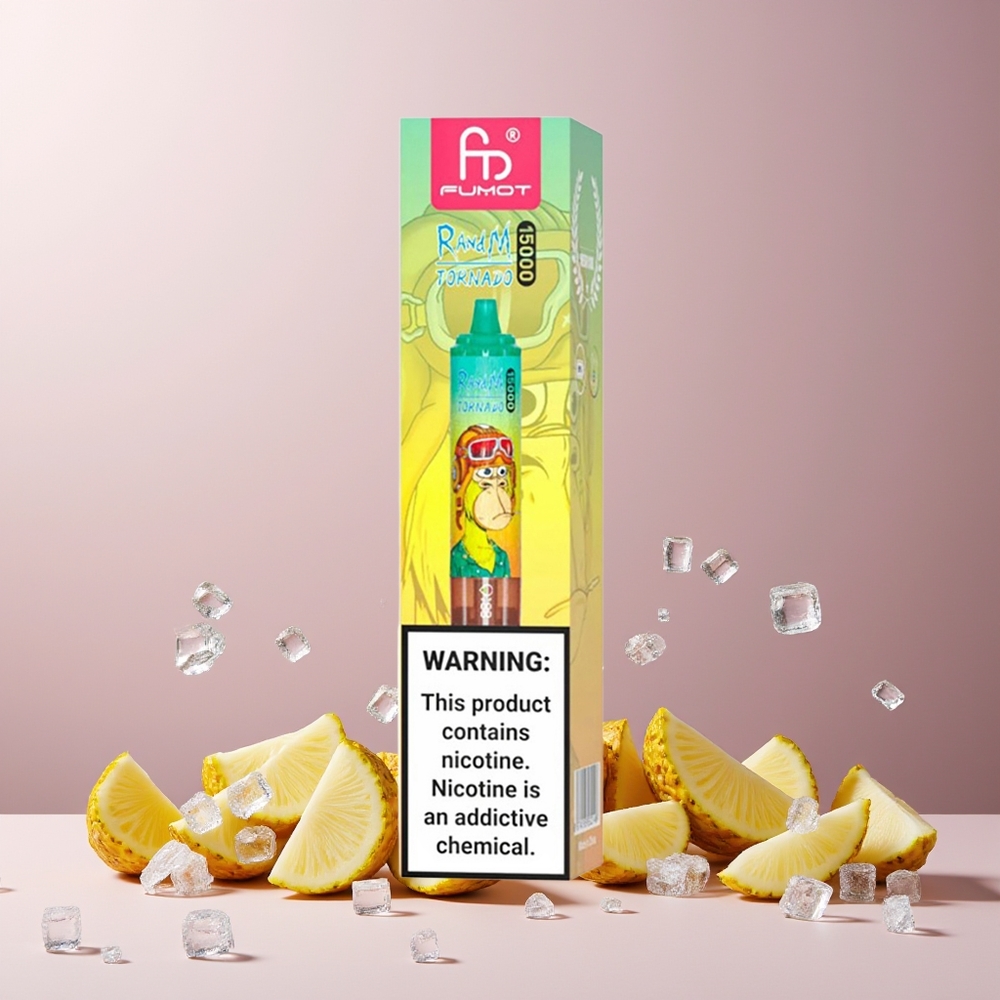 RandM Fumot Tornado 15000 Puffs 25ml 850mAh Mesh Coil Pineapple Ice Disposable Vape New Zealand Wholesale