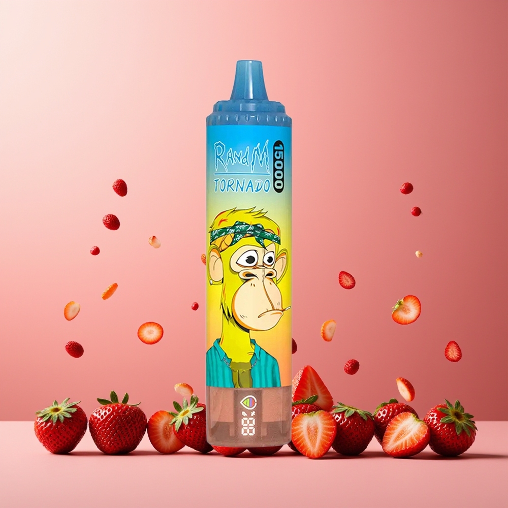 RandM Fumot Tornado 15000 Puffs 25ml 850mAh Mesh Coil Strawberry New Zealand Wholesale