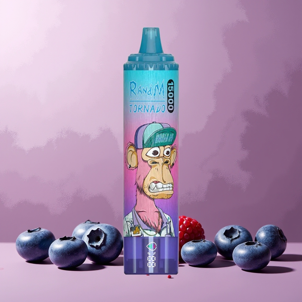 RandM Fumot Tornado 15000 Puffs 25ml 850mAh Mesh Coil Type-C LCD Disposable Vape Blueberry Raspberry New Zealand Wholesale