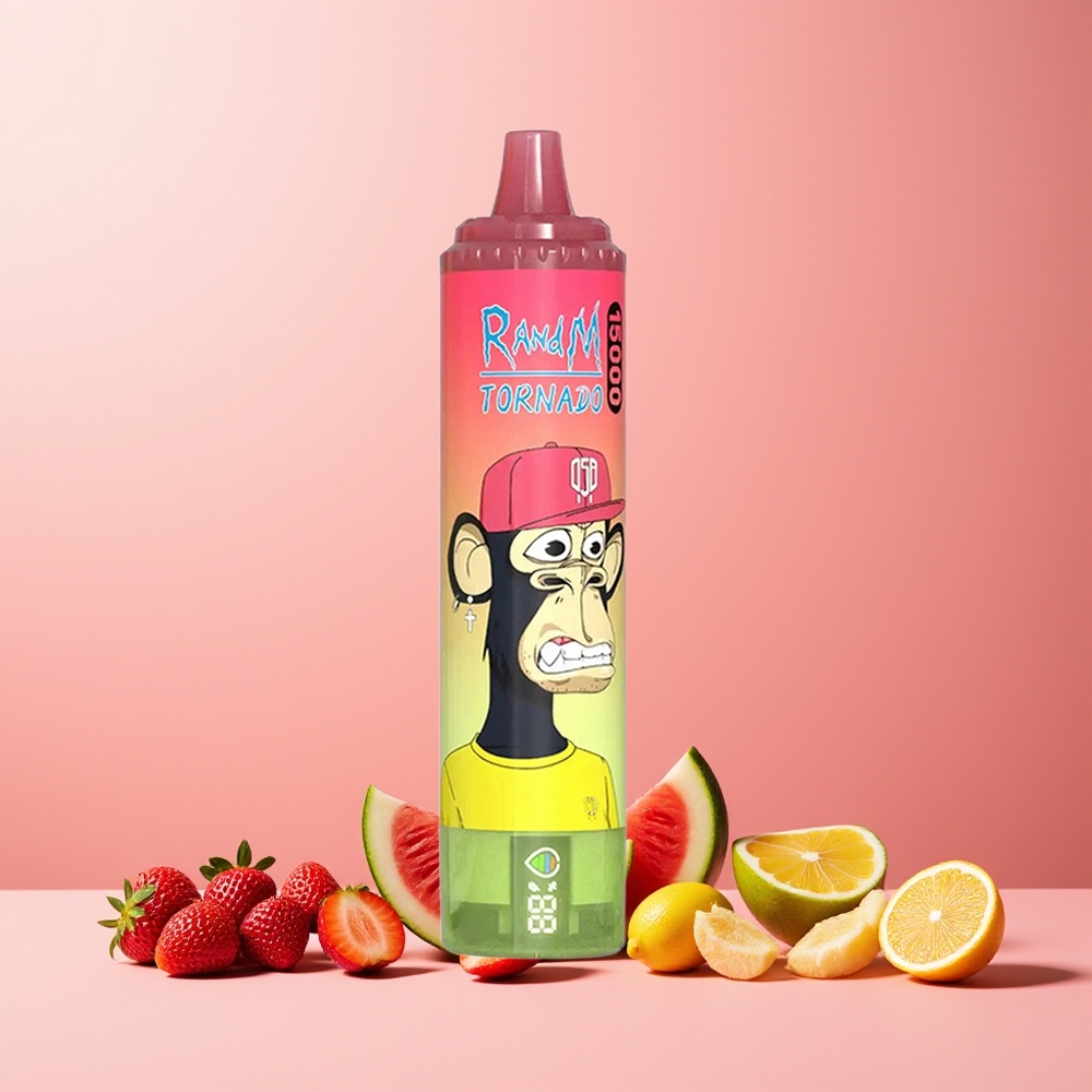 RandM Fumot Tornado 15000 Puffs 25ml 850mAh Mesh Coil Type-C Rechargeable Strawberry Watermelon Lemonade New Zealand Wholesale