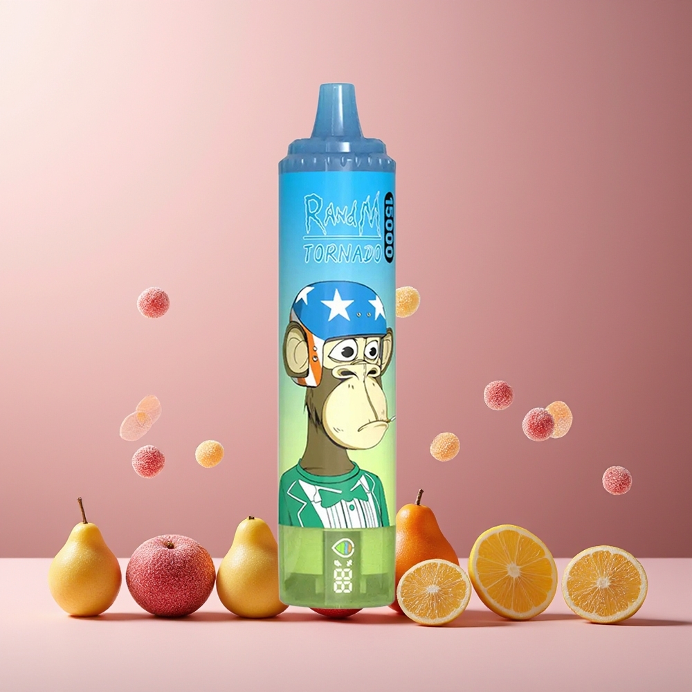 RandM Fumot Tornado 15000 Puffs New Zealand Wholesale 25ml 850mAh Mesh Coil Type-C LCD Gummy Bear Disposable Vape