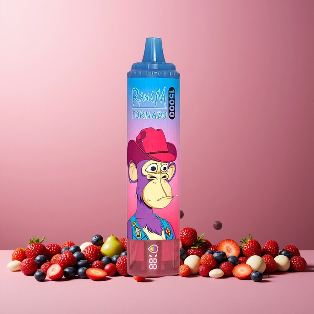RandM Fumot Tornado 15000 Puffs New Zealand Wholesale 25ml 850mAh Mesh Coil Type-C Mixed Berry Disposable Vape