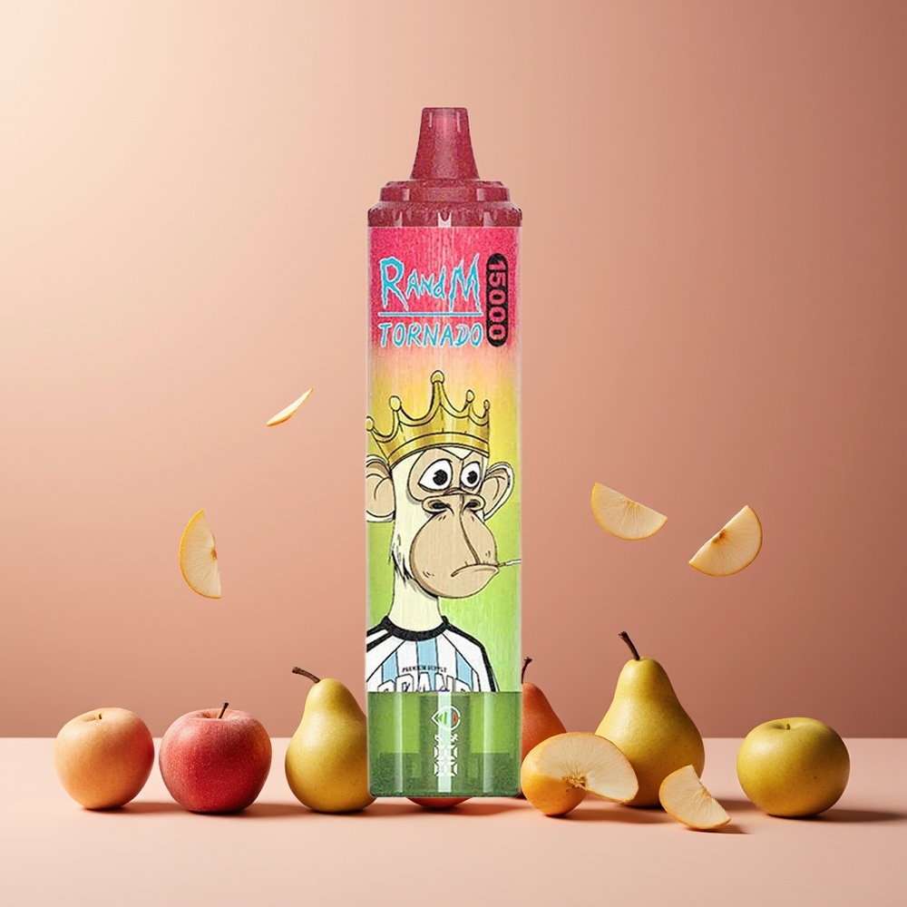 RandM Fumot Tornado 15000 Puffs New Zealand Wholesale 25ml 850mAh Mesh Coil USB-C LCD Apple Peach Pear Disposable Vape