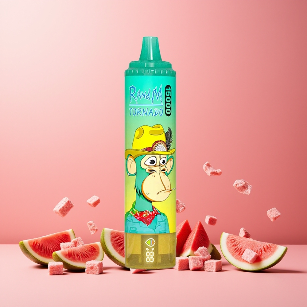 RandM Fumot Tornado 15000 Puffs New Zealand Wholesale Disposable Vape Watermelon Ice 25ml 850mAh Mesh LCD Type-C