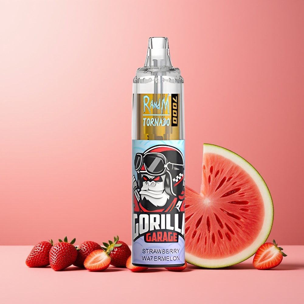 RandM Fumot Tornado 7000 Puffs 14ML 850MAH Mesh Coil Type-C RGB Air-Adjustable Strawberry Watermelon New Zealand Wholesale