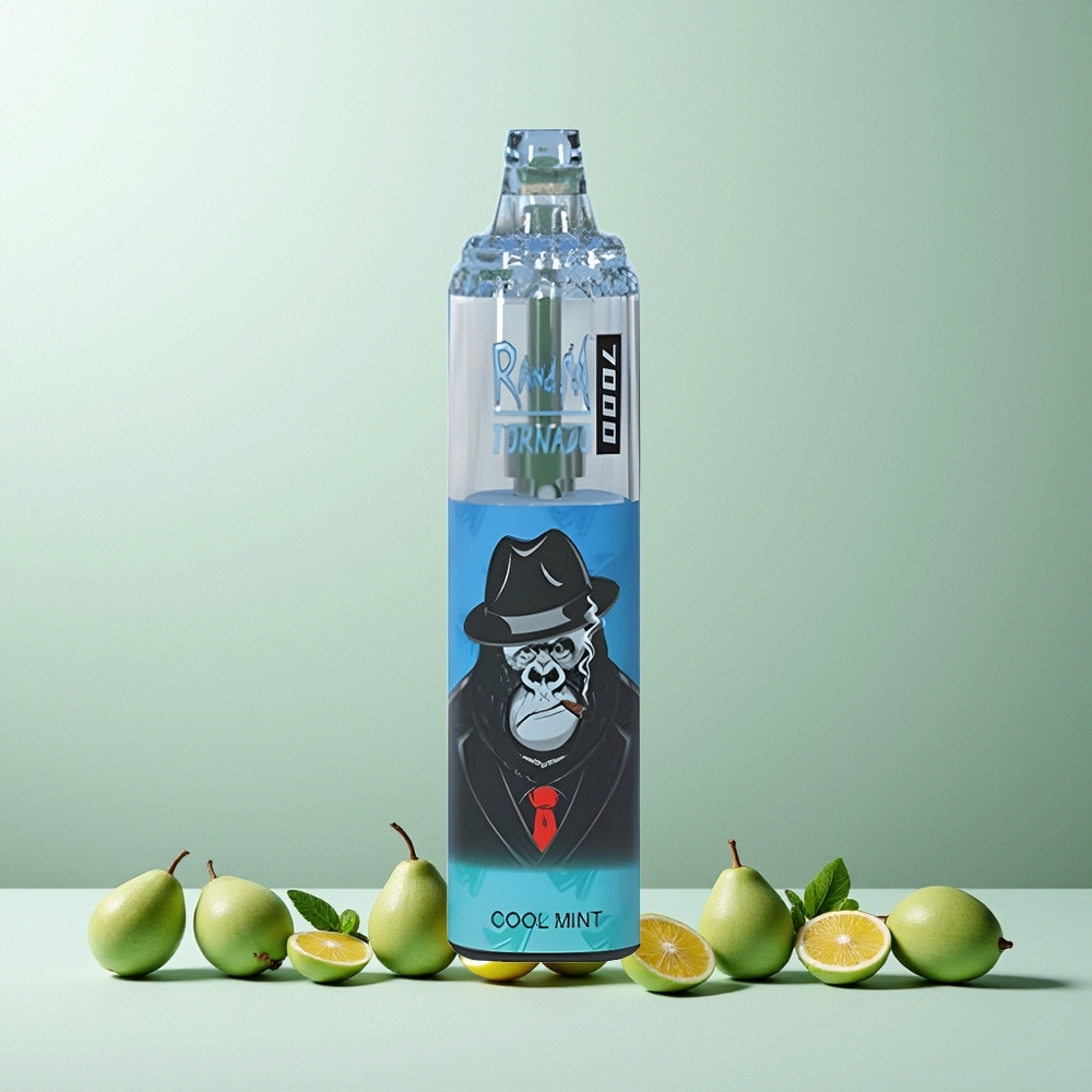 RandM Fumot Tornado 7000 Puffs Disposable Vape Cool Mint New Zealand Wholesale – 14ML E-liquid, 850MAH, Mesh Coil, Type-C, RGB, Air-Adjustable