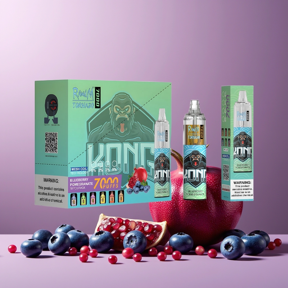 RandM Fumot Tornado 7000 Puffs Disposable Vape New Zealand Wholesale 14ML 850MAH Mesh Coil Type-C RGB Blueberry Pomegranate