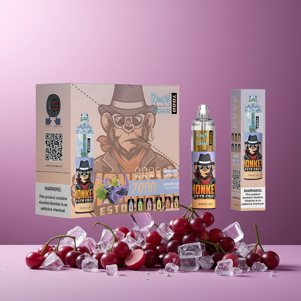 RandM Fumot Tornado 7000 Puffs New Zealand Wholesale Disposable Vape 14ML 850MAH Mesh Coil Grape Ice