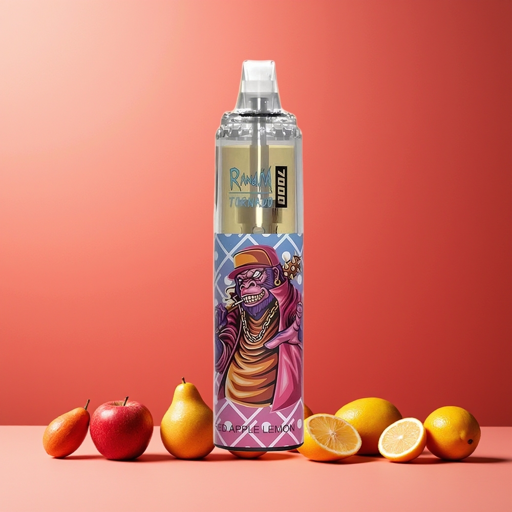 RandM Fumot Tornado 7000 Puffs New Zealand Wholesale Disposable Vape 14ML 850MAH Mesh Coil RGB Red Apple Lemon