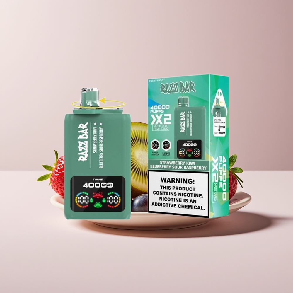 Razz Bar 40000 Puffs New Zealand Wholesale Disposable Vape Strawberry Kiwi Blueberry Sour Raspberry with Power Screen Display & 1.0Ω 2 Mesh Coil