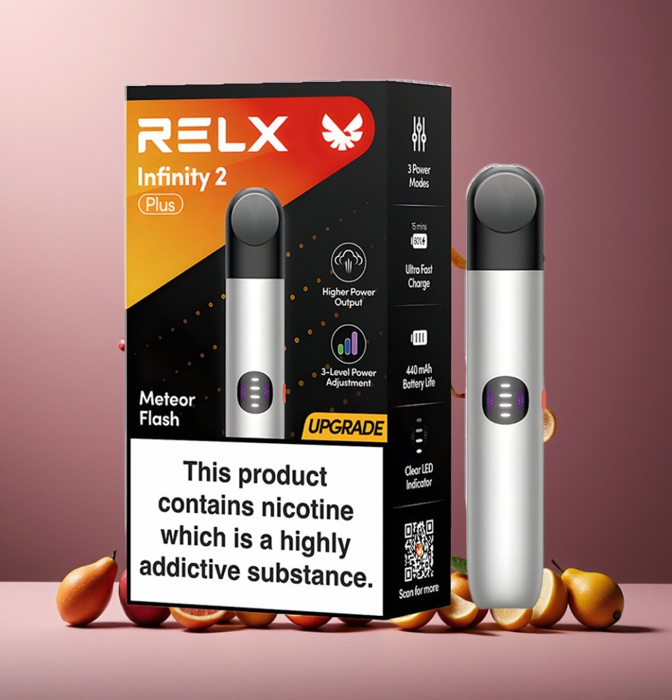 RELX Infinity 2 Plus 6.5W-10W 440mAh Type-C 600 Puffs New Zealand Wholesale Meteor Flash