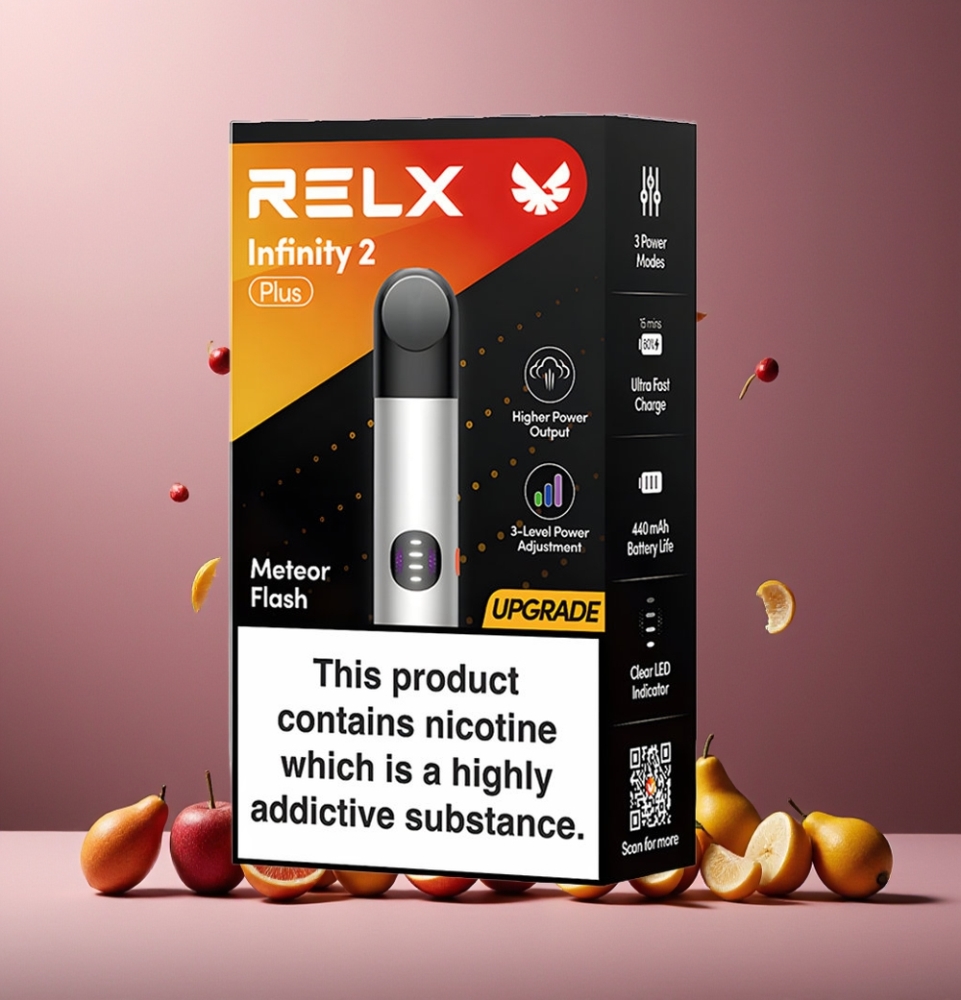 RELX Infinity 2 Plus 6.5W-10W 440mAh Type-C 600 Puffs New Zealand Wholesale Meteor Flash