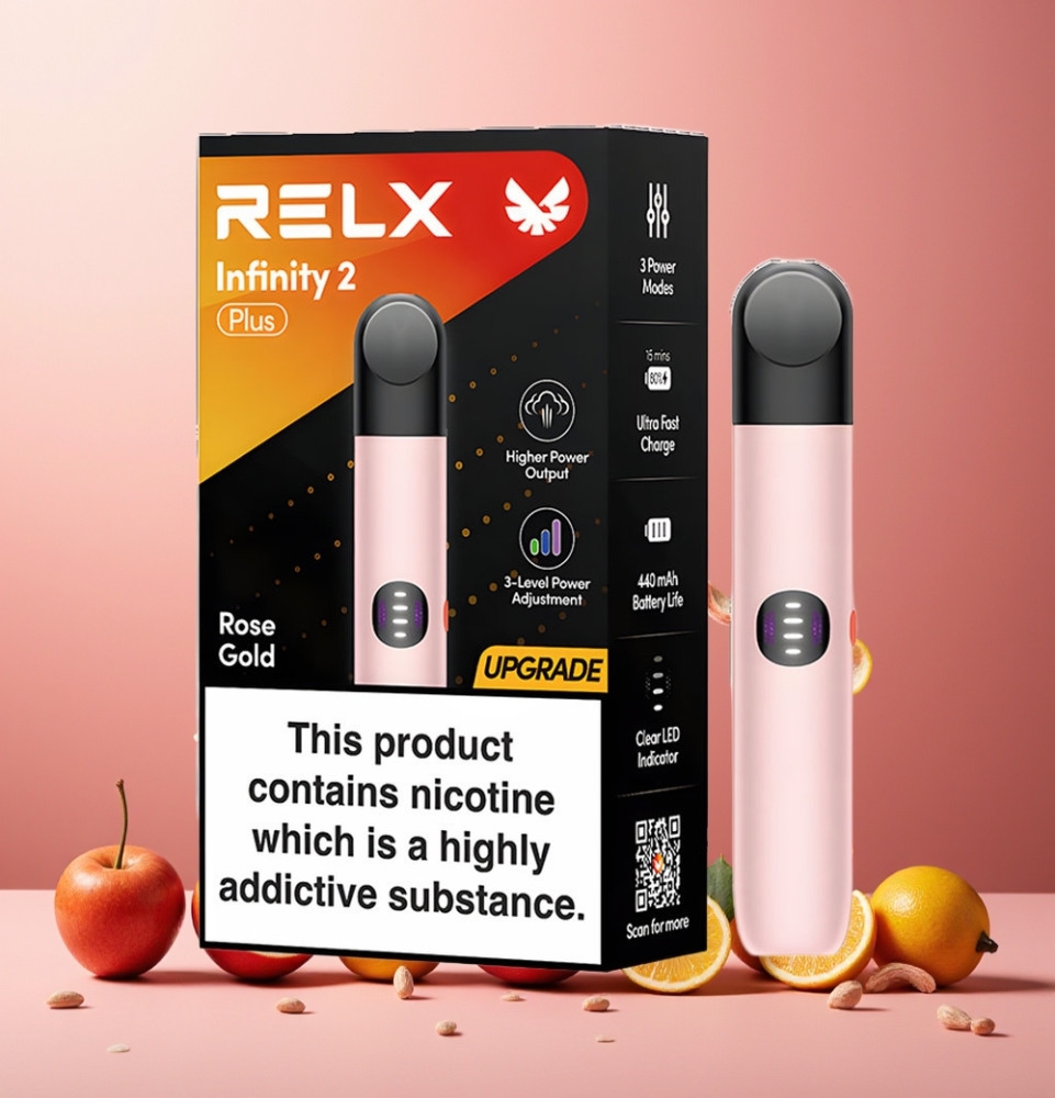 RELX Infinity 2 Plus New Zealand Wholesale Adjustable 3 Modes 600 Puffs Rose Gold