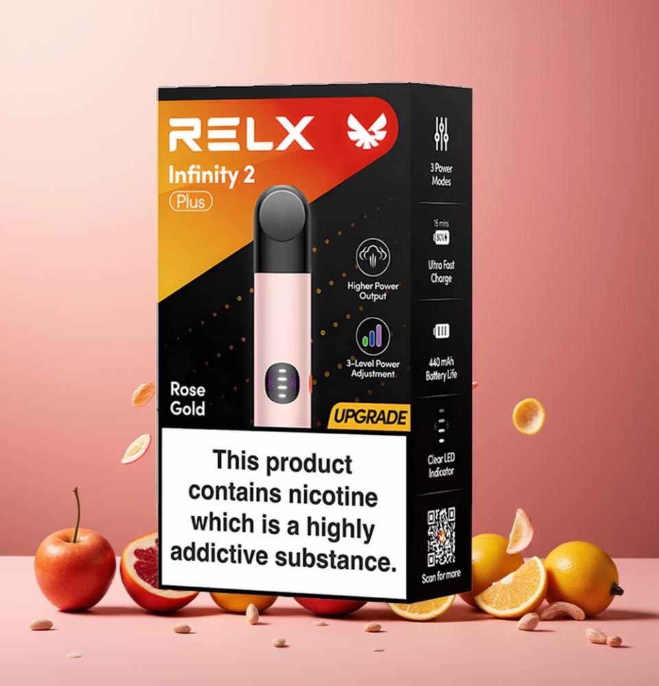 RELX Infinity 2 Plus New Zealand Wholesale Adjustable 3 Modes 600 Puffs Rose Gold