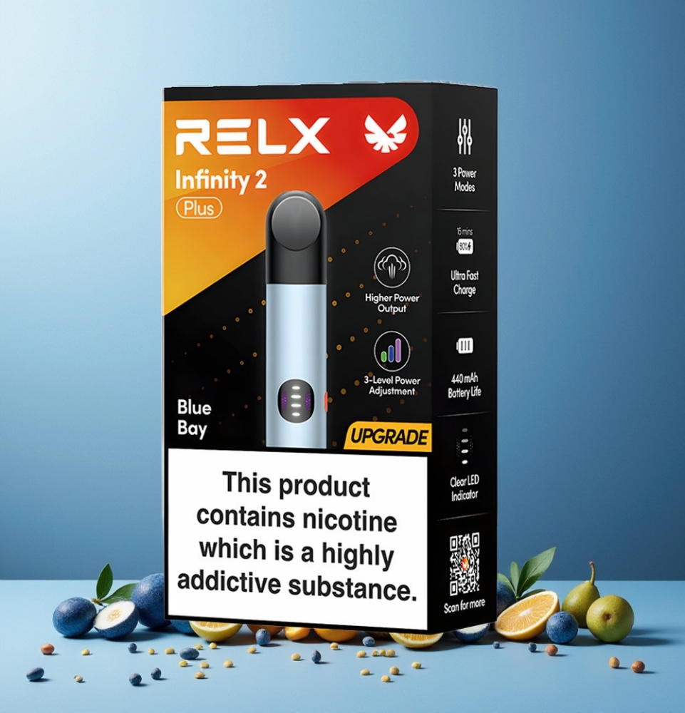 RELX Infinity 2 Plus New Zealand Wholesale Adjustable 3 Modes 600 Puffs Type-C Blue Bay