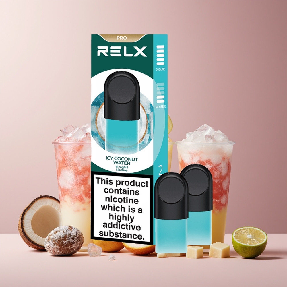 RELX Pod Pro New Zealand Wholesale 1.8% Icy Coconut Water 1.9ml Great Taste Smooth Rich Vapor Comfortable Temp