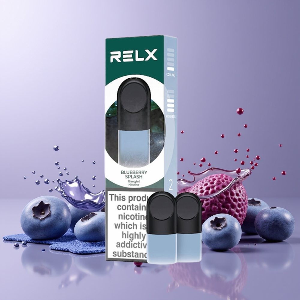 RELX Pod Pro New Zealand Wholesale 1.9ml Blueberry Splash Vape Device with Great Taste, Super Smooth Experience, Optimized Draw Resistance, Rich Vapor