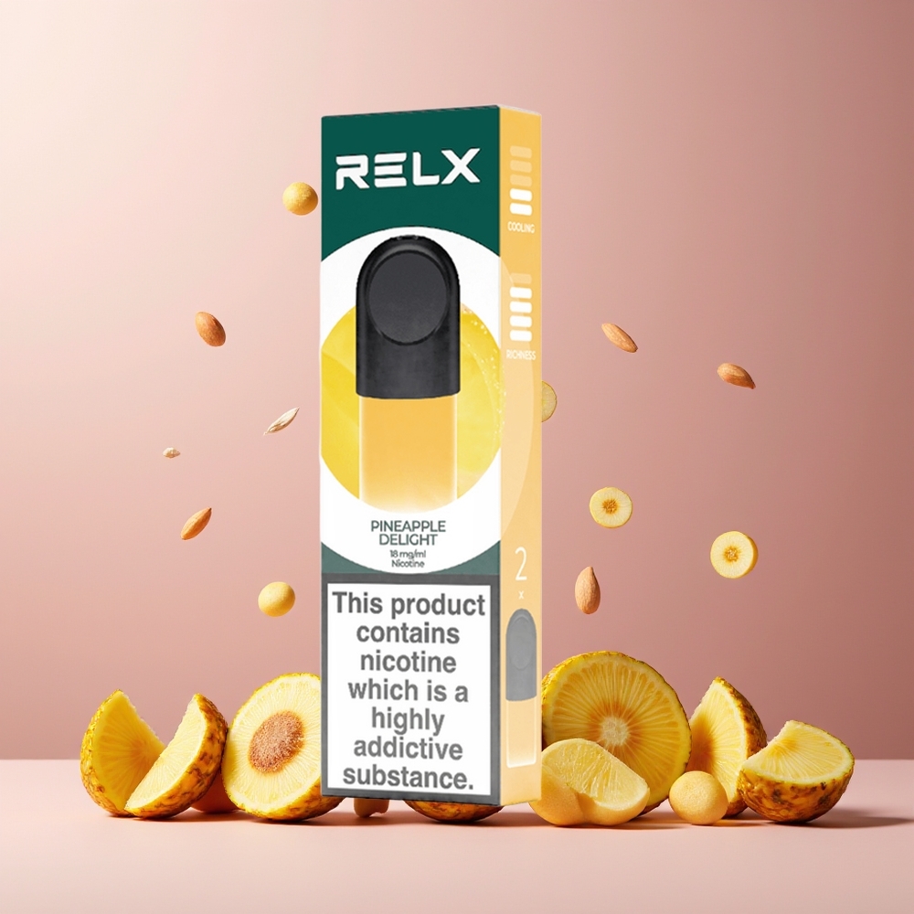 RELX Pod Pro New Zealand Wholesale 1.9ml Pineapple Delight Vape Device - Great Taste, Super Smooth, Comfortable Temp, Rich Vapor